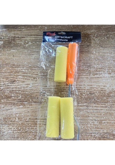 3lü Sarı 5cm Sünger Rulo Boyama Set
