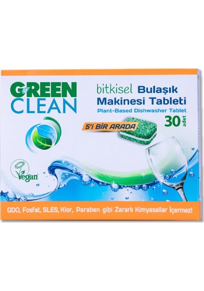 U Green Clean Bitkisel Bulaşık Makinesi Tableti 30 Adet 5'i Bir A