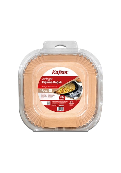 Kafem Airfryer Pişirme Kağıdı Kare 20 x 25'li 16 CM