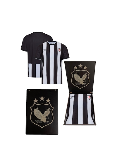 Beşiktaş Umbro Çubuklu Forma Hediyelik Ahşap Kutulu Yıldızlı Siyah - Beyaz