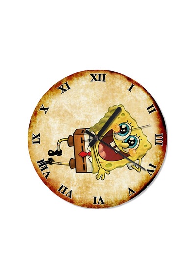 Retro Sünger Bob Sessiz Duvar Saati (407732488) Çok Renkli