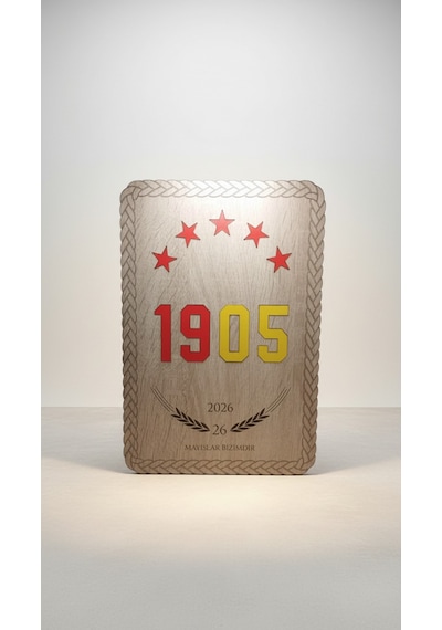 Galatasaray Mayıslar Bizimdir Yazılı Ahşap Tablo Duvar Dekoru 27x19 Cm Özel Tasarım Taraftar Hediyesi 1