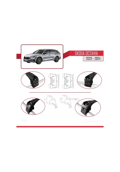 Skoda Octavia Nx 2020 Ve Sonrası İle Uyumlu Ace-2 Ara Atkı Tavan Barı Siyah