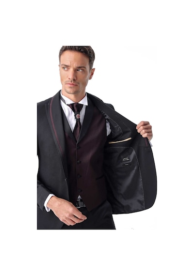 Morven Erkek Siyah Monhattan Slim Fit Dar Kesim Jakarlı Smokin 20mc055001001 Siyah