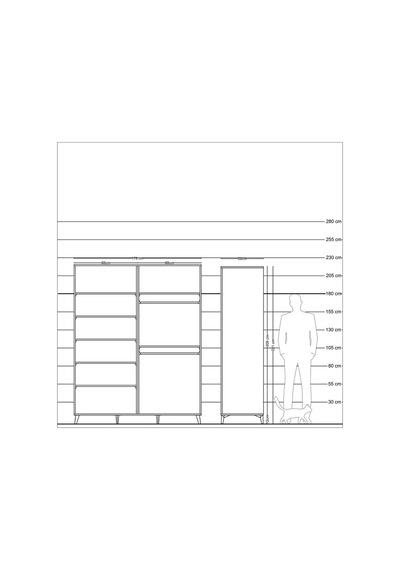 Kronos Gardrop 7 Raflı 2 Askılı 176x59x221 Çam-antrasit Antrasit Kronos Gardrop 7 Raflı 2 Askılı 176x59x221 Çam-antrasit Antrasit