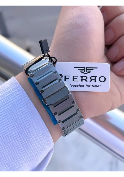 Ferro Çelik Kordon Nişan Ve Damat Saati Olarak Italıan Desıgn 3 Atm Erkek Kol Saati Efm40136-a4 Siyah