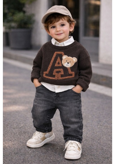 Jolly Pop Örgü Sweatli 3 Lü Erkek Takım 9-24 Aylık -448382715 - Siyah Siyah