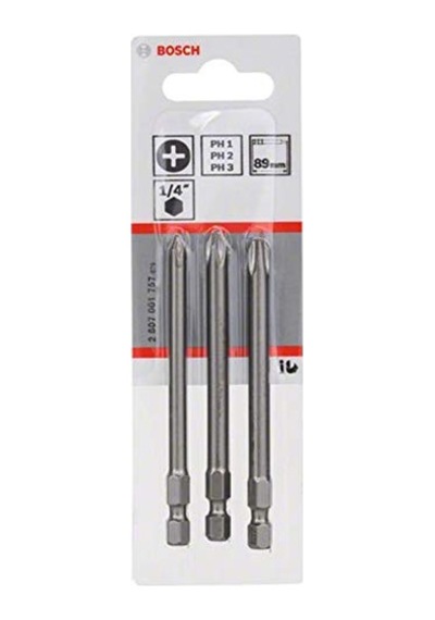 3 Parça.-set Ekstra Sert Tornavida Ucu Phillips Vidalar- Uzunluk 89 Mm