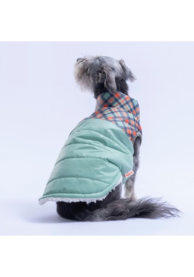 Yeşil Plaid Ekose Desen Yelek Köpek Yeleği Köpek Kıyafeti Köpek Yağmurluk