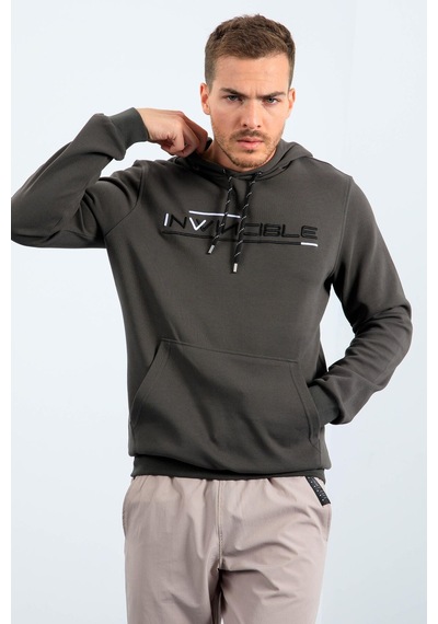 Tommy Life Haki Kanguru Cep Standart Kalıp Kapüşonlu Erkek Sweatshirt - 87883 Haki