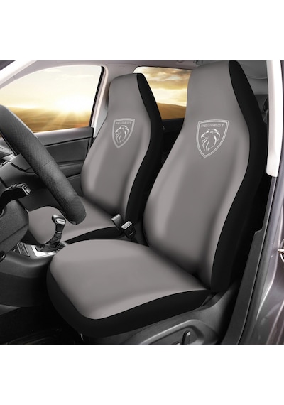 Peugeot 301 Araca Özel Oto Koltuk Kılıfı PRO - Gri Yeni Logolu (