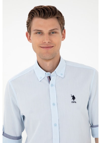 U.s. Polo Assn. Erkek Açık Mavi Gömlek Desenli 50291240-vr003 Açık Mavi