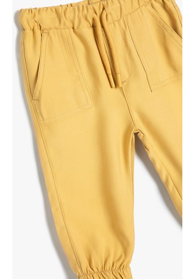 Koton Basic Jogger Pantolon Viskon Kumaş Hardal 4smb40005tw Hardal
