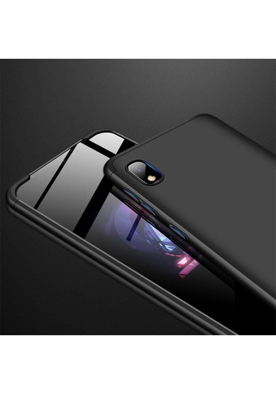 Samsung Galaxy Uyumlu A10 Kilif Zore Kamera Korumali 360 Tam Koruma Ays 274703736 - Kampanya-Renk / Nano Ekran Koruyucu(+25)-Siyah-Kirmizi