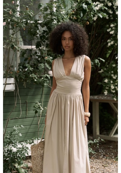 Mai Collection Mai Studios Co. Emilia Korse Detay Taş Uzun Elbise Taş