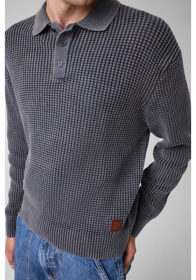 Guess Guess Jeans Waffle Desenli Erkek Polo Kazak M6br54z1720 Mavi
