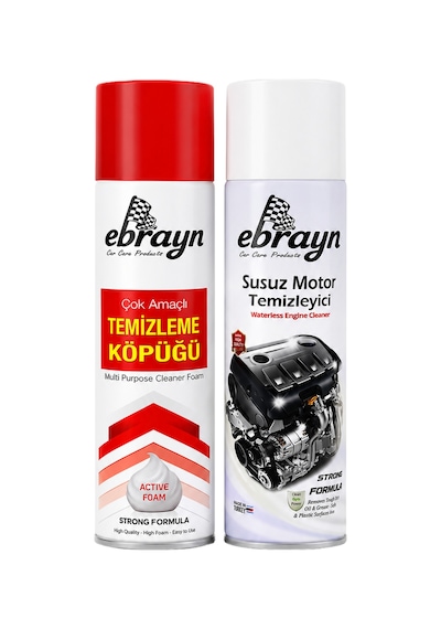 Ebrayn Çok Amaçlı Temizleme Köpüğü & Susuz Motor Temizleyici Sprey Seti 2'li Bakım Seti
