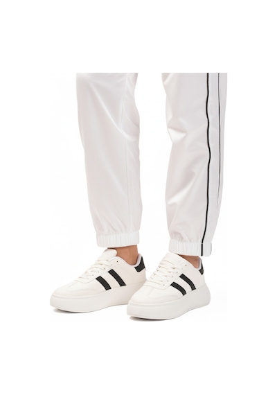 Beyaz Siyah Yüksek Taban Bağcıklı Unisex Sneaker Dvs-01 Z Beyaz - Siyah