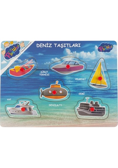 Playwood Ahşap Tutmalı Eğitici Puzzle Deniz Taşıtları Ony326