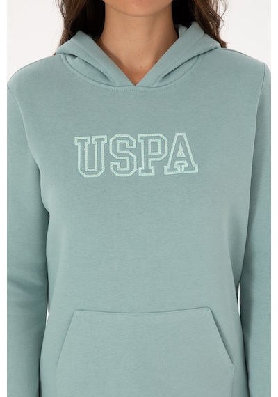 U.S. Polo Assn. Kadın Mint Şardonlu Kapüşonlu Basic Sweatshirt 50313566-VR090