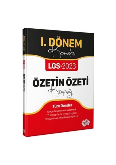LGS 2023 Özetin Özeti Kitapçığı - Tüm Dersler - 1. Dönem Konuları- Editör