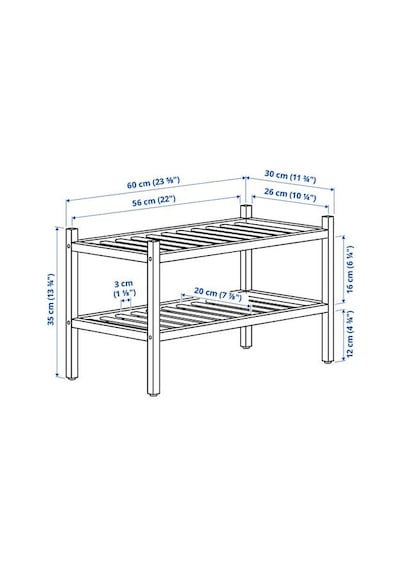 Ikea Vasskar Ayakkabılık, Bambu, 60 Cm