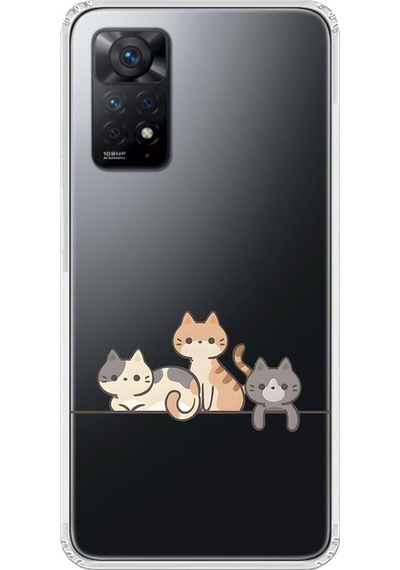 Xiaomi Redmi Note 11 Pro Uyumlu Şeffaf Kılıf Kedişler 4 Tasarımlı