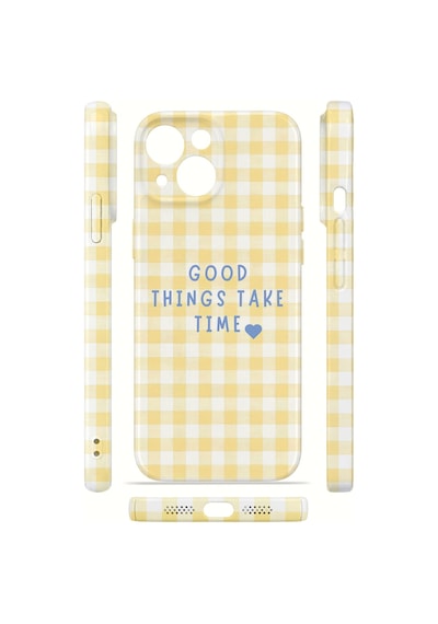Apple iPhone Uyumlu 15 Vorian İnce Kamera Korumalı Mika Kılıf Good Things Gingham Good Things Gingham Mika