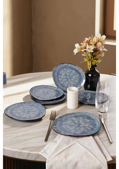 Keramika Professional Trior Pasta Tabağı 22 Cm 6 Adet 23781 Turkuaz