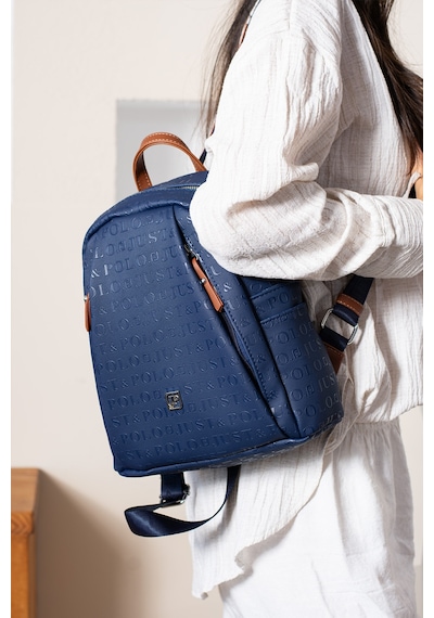 Lacivert 4040 Orijinal Just Polo Kadin 9 Bolmeli Orta Boy Sirt Cantasi 31x29 Cm