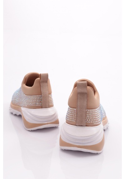 Dgn 730 Kadin Kalin Taban Bağcikli Sneaker Ayakkabi 730-2239-R0152 Bej