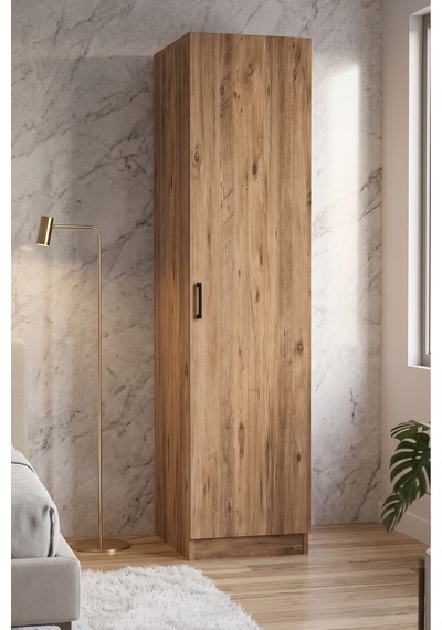 Virella Gardrop Askılı Elbise Dolabı Raflı Elbise Dolabı Çam
