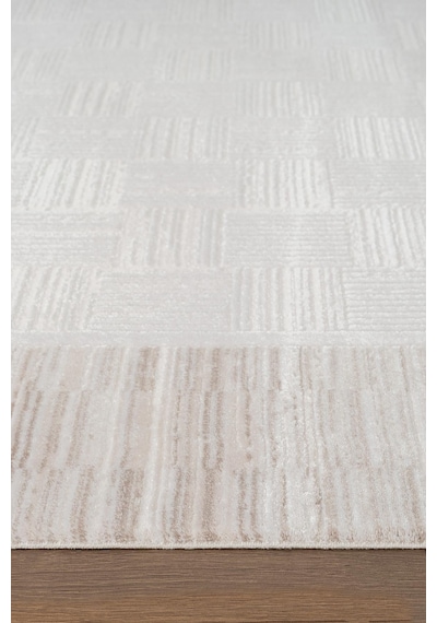 Jade Jd007b Bej Halı Modern Çerçeve Desenli Triko Akrilik Pamuk Tabanlı Kaymaz Salon Halısı -773 Bej