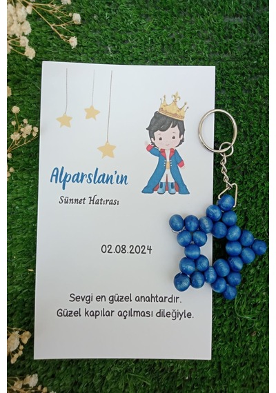 30 Adet Sünnet Hatırası Konsept Kartlı Anahtarlık - Sünnet Hediye
