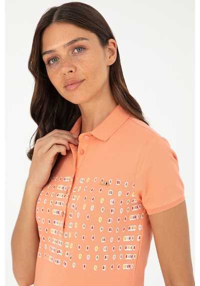 U.S. Polo Assn. Kadın Somon Polo Yaka Tişört 50282885-VR047