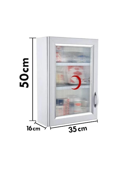 Ecza Dolabı İçi Dolu Lüx İlk Yardım İçerikli Pvc 50x35x16 Cm-159+phl
