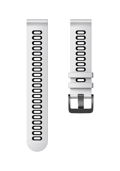 Amazfit Pace İle Uyumlu 22mm Spor Silikon Kordon, Delikli Tasarım, Beyaz-siyah
