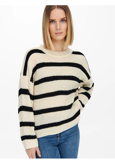 Jdy Jdyjusty L/s Stripe Pullover Kadın Kazak 15264902 Ekru