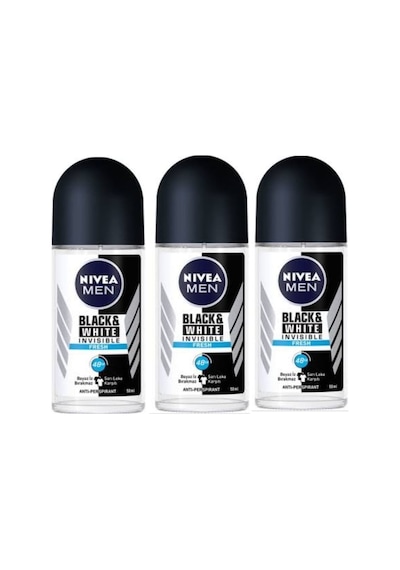 Nivea Men Invisible Black&White Fresh Erkek Roll-On Deodorant 3 x 50 ML