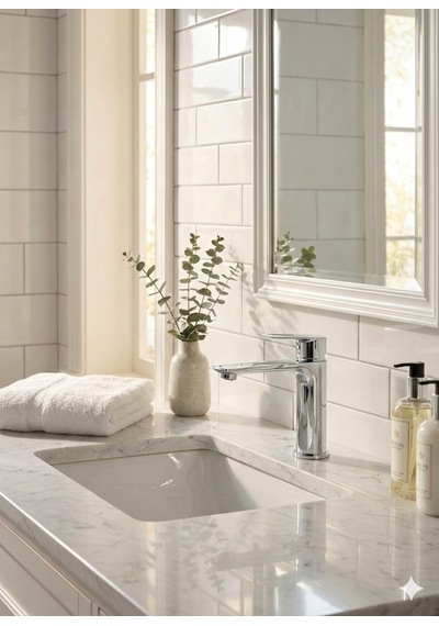Seramik İbiza Lavabo Bataryası Krom
