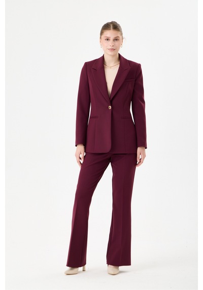 Velnara Moda Klasik Tek Düğme Ceket & İspanyol Paça Pantolon - Kadın Takım Elbise Koyu Mürdüm- Velnara Tasarımı Bordo Mürdüm - 918597742 Bordo Mürdüm Velnara Moda Klasik Tek Düğme Ceket & İspanyol Paça Pantolon - Kadın Takım Elbise Koyu Mürdüm- Velnara Tasarımı Bordo Mürdüm - 918597742 Bordo Mürdüm