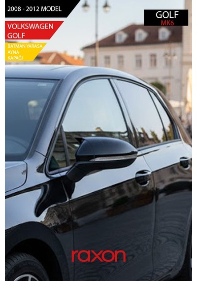 Volkswagen Golf 6 - 2008-2012 Batman & Yarasa Ayna Kapağı Parlak Piano Black Sport