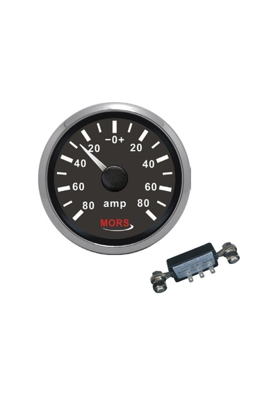 Mors Ampermetre 12-24 Volt Siyah (Şönt Dahil) Siyah