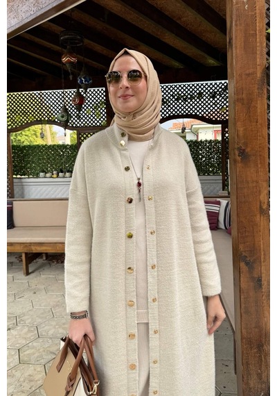 Rabia Şamlı Yakut Angora Triko Kap Taş Çok Renkli