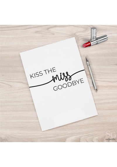 Kiss The Miss Goodbye Bekarlığa Veda Hatıra Kartı - Gelin Nedime