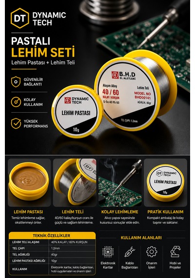 Pastalı Lehim Havya Teli Seti 40+10 Gram 1.2 Mm 40/60