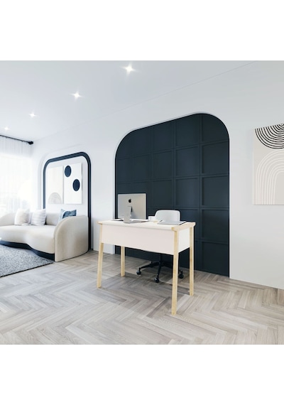 Zenith Çalışma Masası 90cm Beyaz Meşe