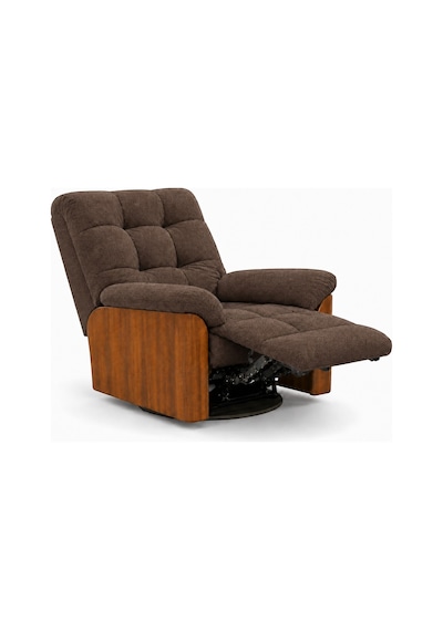 Smarto Relax Porto Tv Koltuğu Elektrikli Masajlı Isıtmalı Döner Sallanan Ahşap Yan Panelli Polyester Kumaş Baba Koltuğu Kahverengi