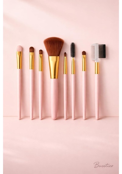 Busstier 8 Adet Makyaj Fırça Seti Profesyonel Fondöten Pudra Allık Far Kaş Eyeliner Fırçası Yumuşak Kıllı Gü