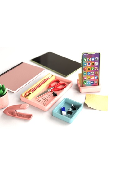Tıdy Stack - Desk Organizer Modern Tasarımlı Çok Amaçlı Masaüstü Organizer Çok Renkli